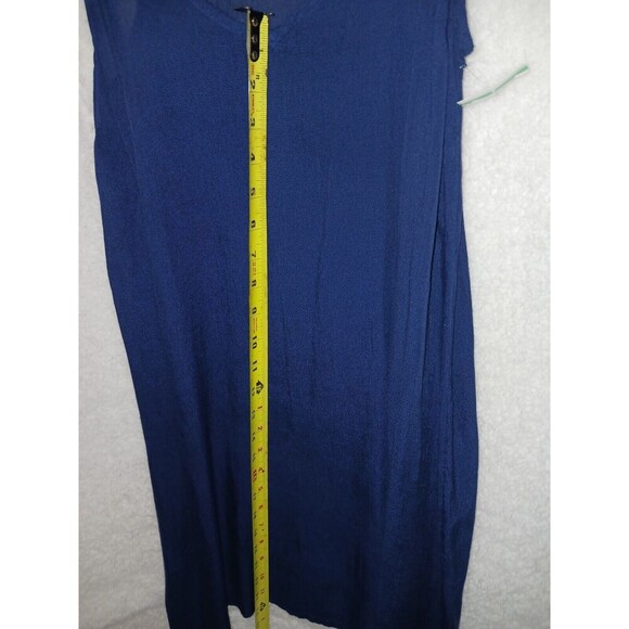 Free People Navy Blue Sheer Long Flowy Tank Top with Adjustable Straps Small - Picture 7 of 8